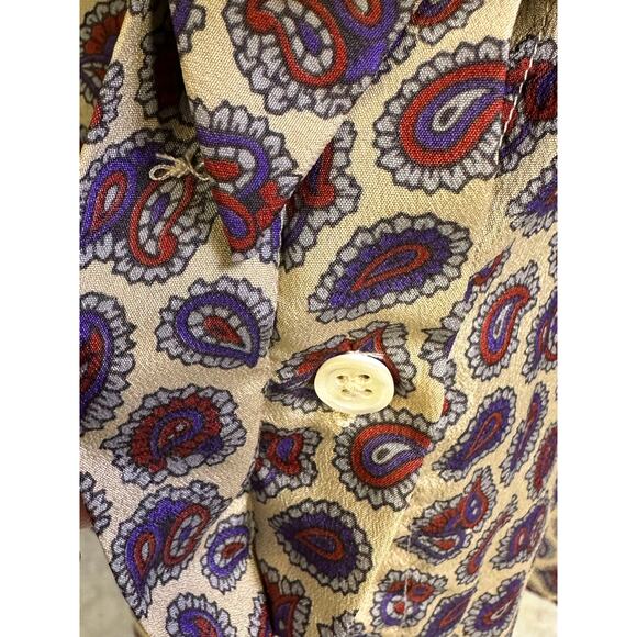 Evan Picone Petites Vintage 1980's Paisley Print Long Sleeve Blouse Bow Size 8 - Picture 6 of 10